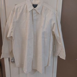 Used Men's White Polo Button down shirt.
